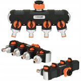 Schmith système de distributeur d'eau, 4 voies, universel, métal, robuste, avec vannes d'arrêt