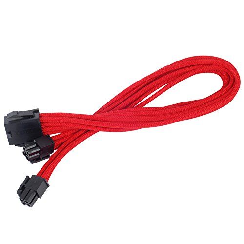 SilverStone SST-PP07-EPS8R - 30 cm EPS 8-pins op EPS/ATX 4 + 4-pins verlengkabel met mof, rood