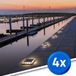RexTech Solar Buitenlamp - Grondspot 'Square' - Voordeelset van 4 stuks - Helder wit licht - Op zonne-energie