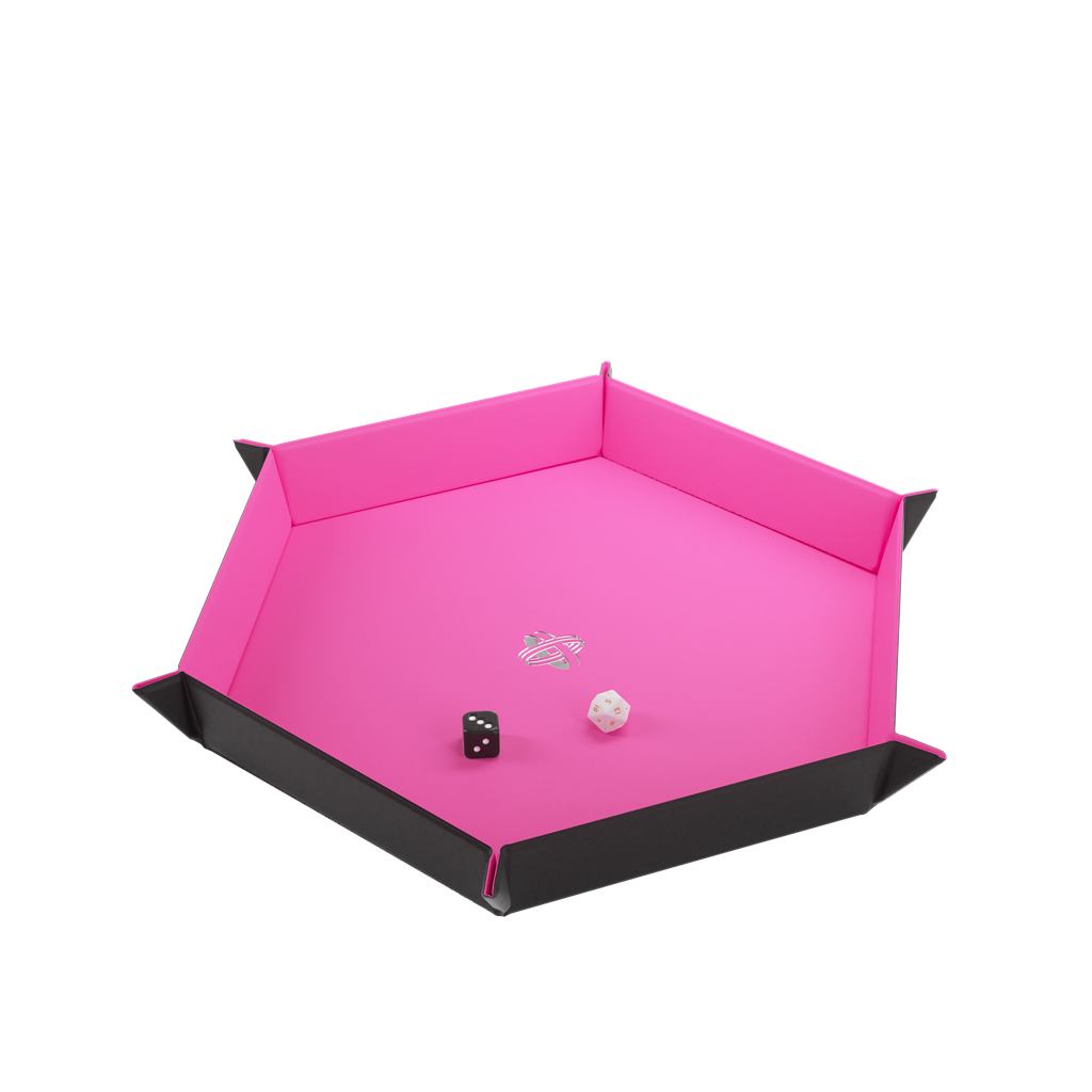 GameGenic Dice Tray Magnetic Hexagonal - Zwart / Roze