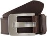 Tom Tailor - Lederen riem met vierkante gesp - Maat 80 - brown uni