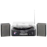 Reflexion Draaitafel met luidspreker en wifi, retro hifi-installatie met DAB+, internetradio, bluetooth, cd, USB-mp3-opname, kleurendisplay, wekker en slaaptimer, compleet systeem incl