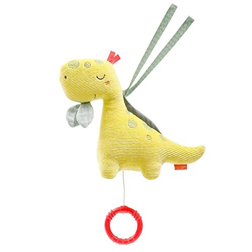 Fehn 051018 Mini-muziekdoos Dino – knuffeldier & inslaaphulp: Melodie"Mozarts Wiegenlied" kalmeert in elke situatie – ideale metgezel voor thuis en onderweg – voor baby's en peuters