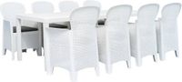 vidaXL 9-delige Tuinset Rattan-look Kunststof Wit