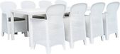 vidaXL 9-delige Tuinset Rattan-look Kunststof Wit