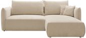 Vente-unique CARISU Canapé d'angle convertible en tissu texturé beige droit