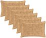 vidaXL Kussensloop 6 st houten taupe 40 x 60 cm nep konijnenbont