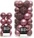 Bellatio Decorations Shoppartners Bv 53x Kunststof Kerstballen Oudroze (Velvet Pink) 4 en 6 cm Glans/Mat/Glitter Mix