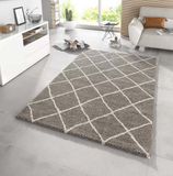 Mint rugs Vloerkleed Ruiten Diva - Taupe/Crème 80x150 cm
