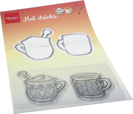 Marianne Design Clear stamps & mallen - Hetty's hot drinks