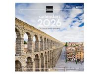 Finocam Wandkalender 2026, 30 x 30 cm, maandoverzicht januari - december 2026 + september 2025 (4 maanden) gereduceerd, kalender 2026, steden - Catalaans