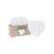 Provence Set van 6 witte hartvormige onderzetters