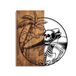 Elegant decoratief houten wandaccessoire, 53 x 57 cm, 100% echt hout (3 cm) en metaal (1,5 mm), unieke walnoot en zwarte afwerking, perfect voor woondecoratie