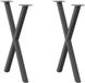 vidaXL Eettafelpoten 2 stuks X-vormig 50x(72-73) cm staal antraciet
