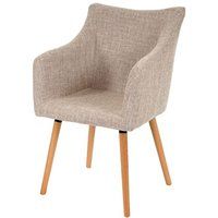 Générique Eetkamerstoel Malmö T382, stoel keuken, retro jaren 50 design ~ textiel, crème/grijs