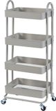 [en.casa] Keukentrolley Pyhäntä met 4 manden 103,5x46x35 cm camel