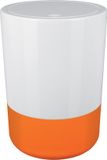 Spirella Afvalbak met Deksel – MOJI Prullenbak voor Badkamer, Toilet en Keuken – Kantelbaar Deksel met Modern Design – 5 liter – Kunststof – Wit/Oranje