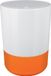 Spirella Afvalbak met Deksel – MOJI Prullenbak voor Badkamer, Toilet en Keuken – Kantelbaar Deksel met Modern Design – 5 liter – Kunststof – Wit/Oranje