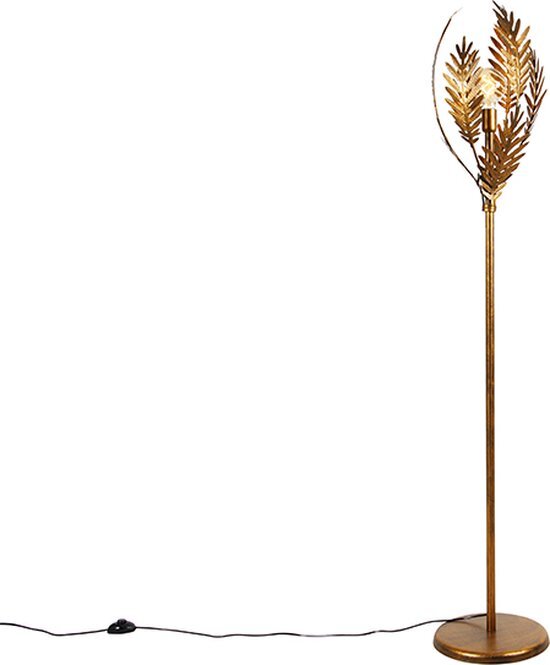 QAZQA Vintage vloerlamp goud - Botanica