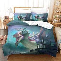ZTATU Flying Dragon Beddengoed Set 3D Gedrukt Art Dragon Dekbedovertrek Set Met Rits Sluiting Zachte Microfiber Dekbedovertrek voor Tieners En Volwassenen 3 Stuks Dubbel (200 x 200 cm)