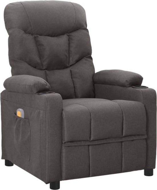 vidaXL Massagestoel stof donkergrijs