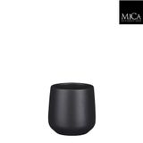 Mica Decorations Amber pot rond donkergrijs mat H11,5 x D12 cm