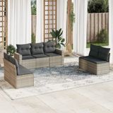 Maison Exclusive - Ensemble de jardin pour extérieur, 7 pièces, avec coussins, en polyrotin gris clair