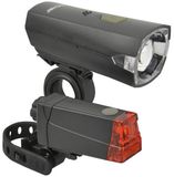 FISCHER FAHRRAD Fietsverlichtingsset LED werkt op batterijen Zwart