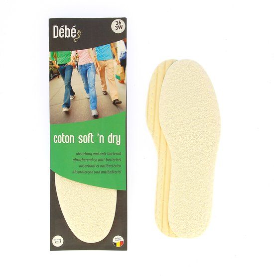 DEBE Coton soft 'n dry Inlegzolen - Maat 38 - 1 paar - Unisex
