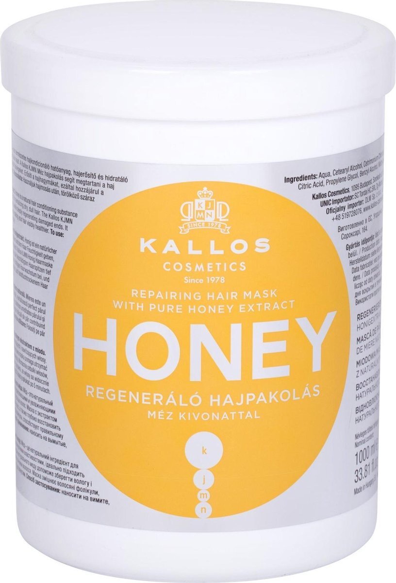 Kallos Professional Haar Maskers Honing - Reparatie haarmasker met pure honing extract