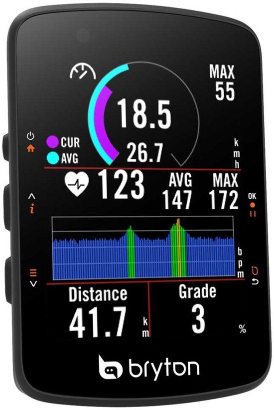 Bryton Rider 550E GPS Fietscomputer - Black