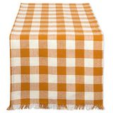 DII HVYW Fring TR Check 14X72, Pompoen Spice Dammen, Tafelloper