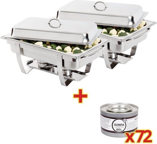 Olympia Chafing dish milan 2x met x72 brandpasta gel