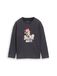 Tom Tailor - T-shirt à manches longues avec imprimé castor - Taille 116/122 - gris charbon