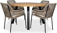 BUITEN living Cork/Seville zand dining tuinset 5-delig