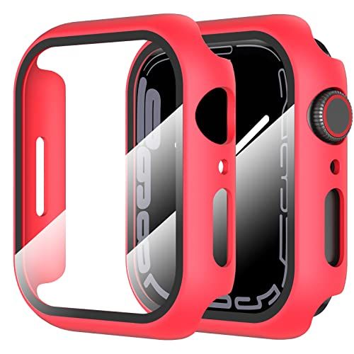 Diruite 2 stuks hoes voor Apple Watch Series 7/6/5/4/SE pantserglas beschermhoes, hard, PC rondom displaybescherming, ultradunne beschermhoes voor iWatch Series 7/Series 6/5/4/Series SE beschermhoes
