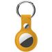 Hoco Premium Lederen Hanger voor Apple Airtag - Sleutelhanger - Hoesje Geel