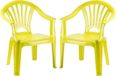 Plasticforte Chaise enfant - 4x pièces - plastique - vert - 35 x 28 x 50 cm - jardin/camping/chambre à coucher