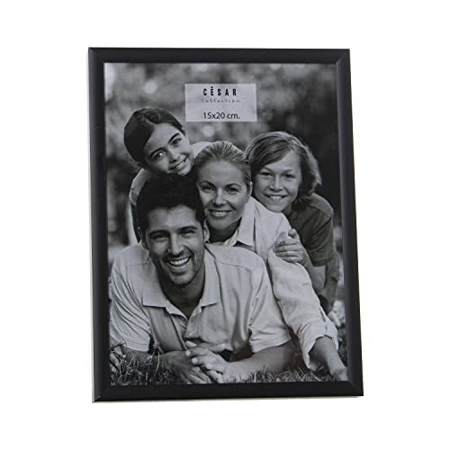 DRW Set van 2 fotolijsten, 15 x 20 cm, aluminium, zwart, 16,8 x 21,8 x 2 cm