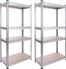 AREBOS 2x Étagère - Étagère de rangement - 4 tablettes - Capacité de charge 320 kg - 160x80x40 cm - Métal/MDF - Noir