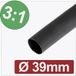 Quadrios 24CA294 Gaine thermorétractable avec adhésif noir 39 mm 13 mm Taux de rétreint:3:1 Marchandise vendue au mètre