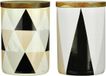 Sans marque Pot de stockage en porcelaine - Couvercle en bois écologique - Set de 2 - Noir - 215 x 11 x 15 cm