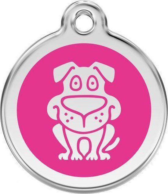 Red Dingo Hondenpenning 38 mm hond hard roze
