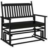VidaXL Banc coulissant 118x70x104,5 cm peuplier massif noir