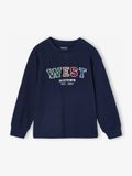 VERTBAUDET T-shirt met lange mouwen en bouclé-motief voor jongens marineblauw