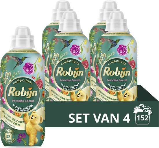 Robijn Wasverzachter Paradise Secret 4 flessen 156 wasbeurten