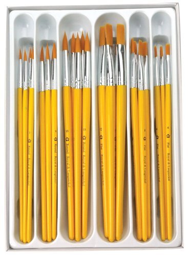 Royal & langnickel Royal en Langnickel ronde/Flat Taklon Variety Brush Set - Goud (Pack van 30)