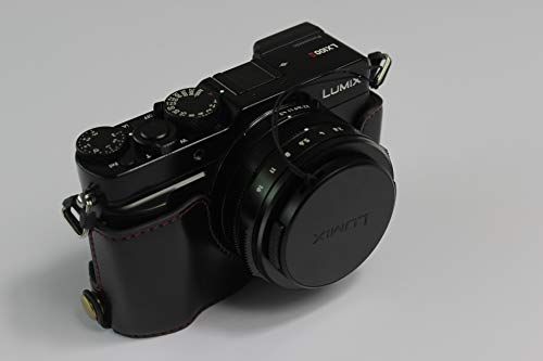 Zakao DC-LX100 II Case, PU Lederen Half Bottom Opening Versie Holster Camera Case Met Handriem Beschermhoes Tas Case voor Panasonic Lumix DC-LX100 II (zwart)