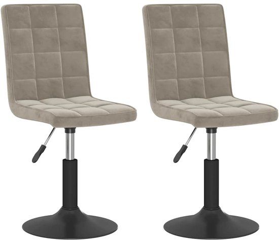 vidaXL Eetkamerstoelen draaibaar 2 stuks fluweel lichtgrijs