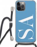 Case Company iPhone 13 Pro Max Hoesje met Koord - Monogram N°2 - Zwart - TPU